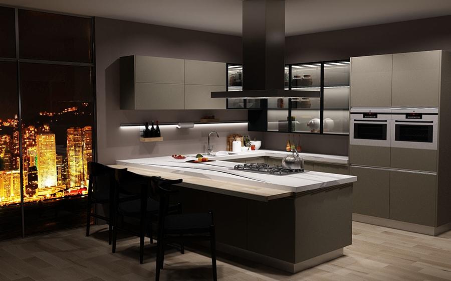 modern high end metal kitchen cabinet