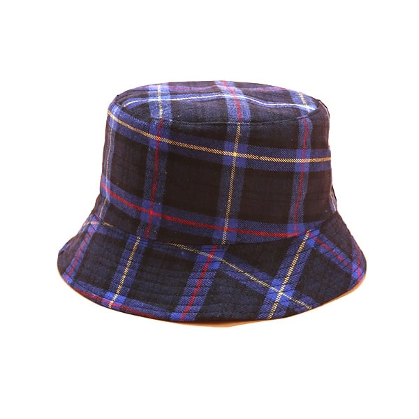 2019 Cotton Double Sided Fashion Plaid Bucket Hat Cap Checked Bucket Fishing Hat Outdoor Travel Sun Cap Hats