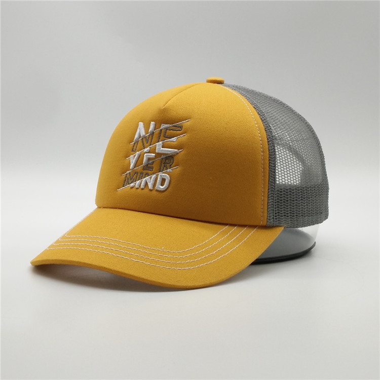 Summer Custom Blue Orange Trucker Cap,Gorras Personalizadas Teenagers Hats,Embroidery Logo Foam Trucker Hat