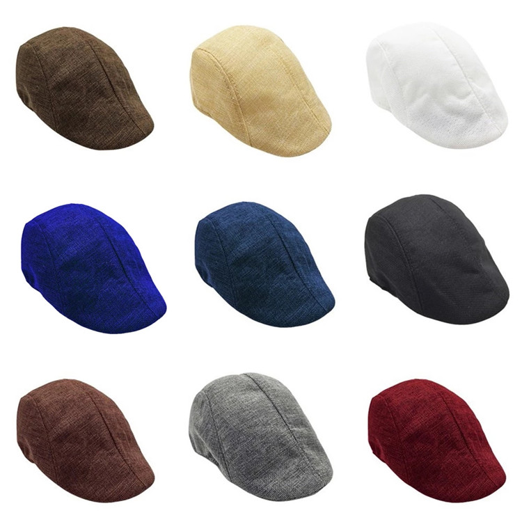 New Men's Hat Berets Cap Golf Driving Sun Flat Cap Fashion Cotton Berets Caps Men Casual Peaked Hat Visors Casquette Hat