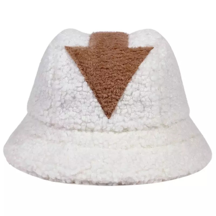 Bucket hat Lamb wool hat winter warm Fishing Caps Faux Fur Arrow Symbol Printed Bucket Hat Men Women tide Flat Top Hats