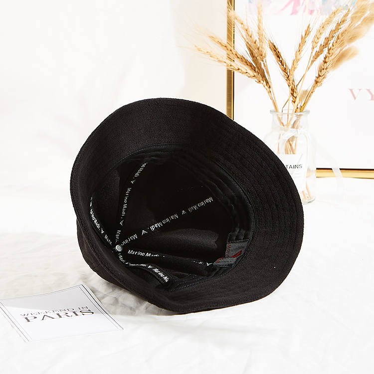 High-end Unisex Terry Cloth Soft Fabric Winter Bucket Cap Character Style Fisherman Hat