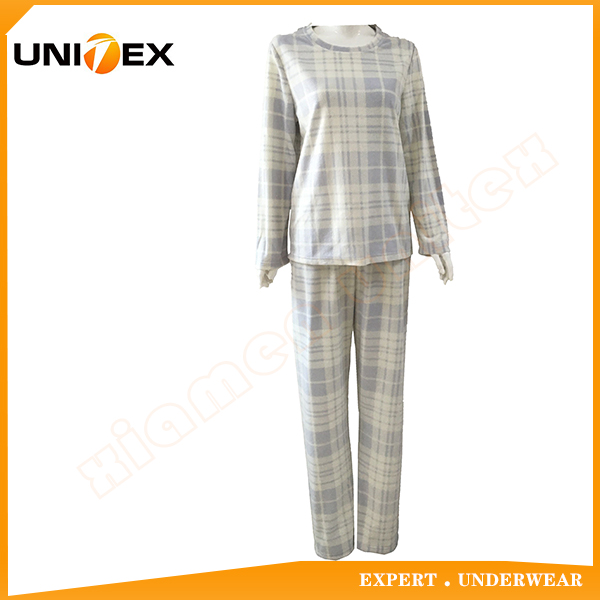 Ladies AOP pajamas set polar fleece soft women’s winter pyjamas set ladies long sleeve and pants