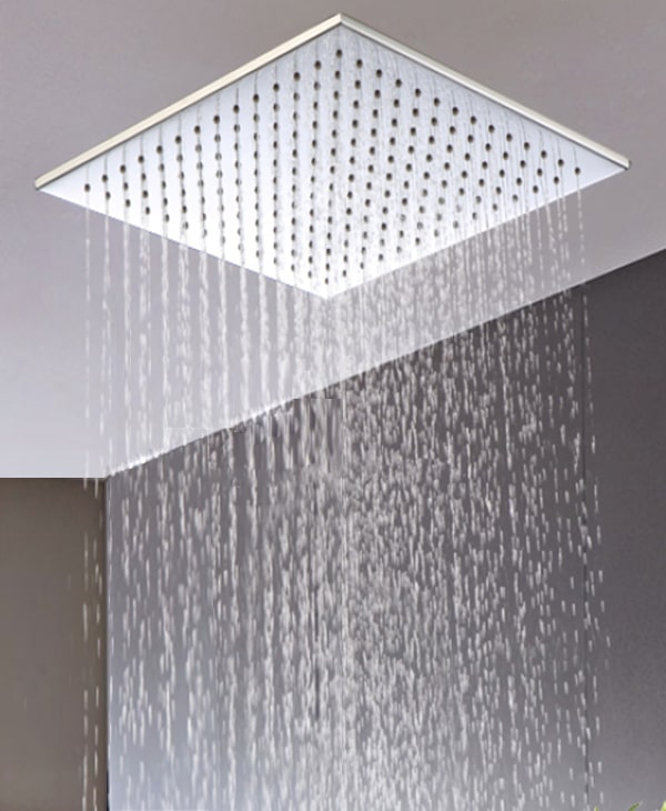 Chrome 300mm square brass rain shower head