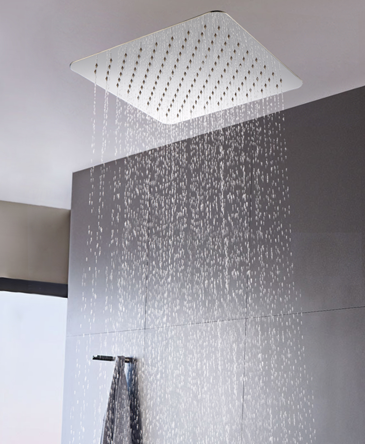Chrome 304SS ultra thin 400mm square fixed shower head