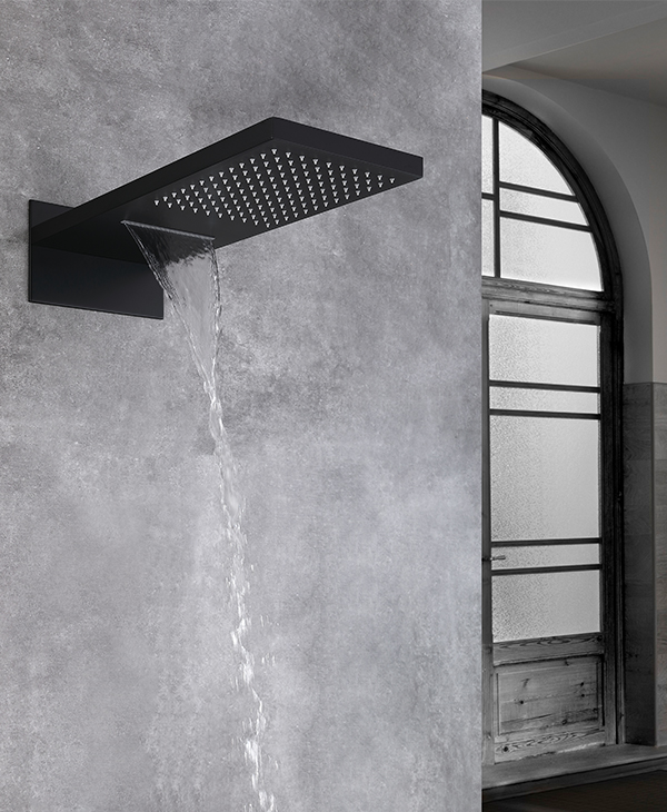 Double functions rain/cascade luxury built in shower head