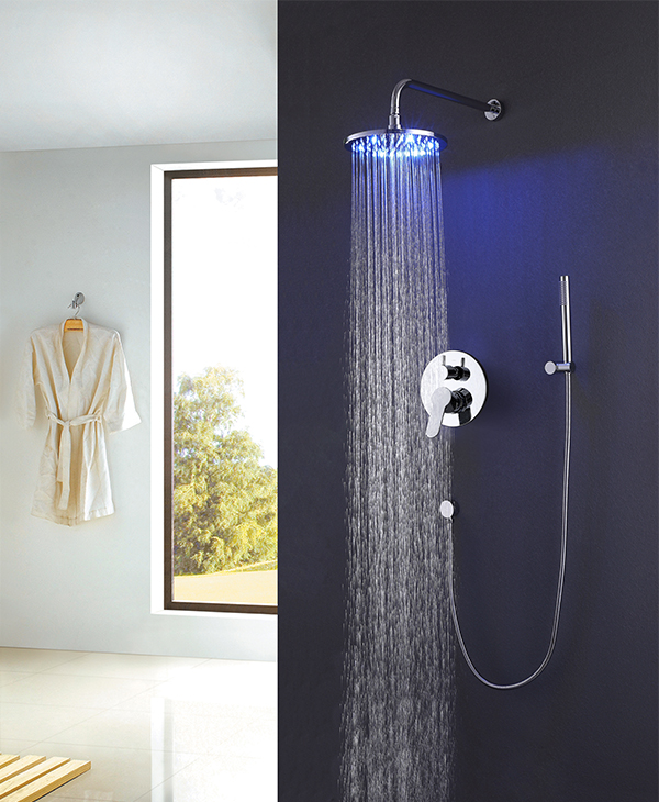 Concealed shower system shower set bathroom LED shower head