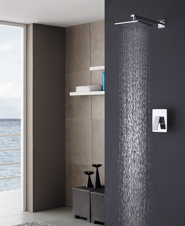 Chrome shower system shower set single function shower head