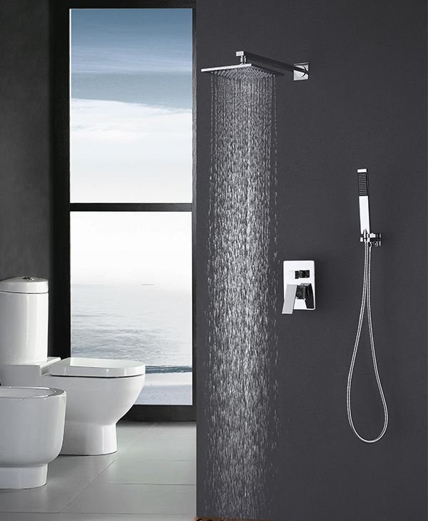 Chrome shower system shower set double function shower head