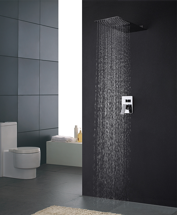 Chrome shower system shower set ultra thin rainfall shower head