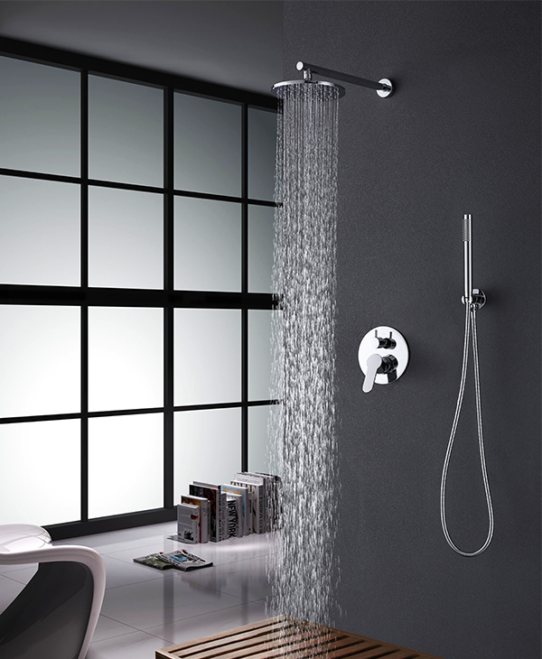 Chrome shower system shower set double function shower head